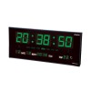Digital JH-3615 Large Display LED Wall Clock - Black and Green