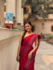 Cotton Saree (vibrant crimson red)