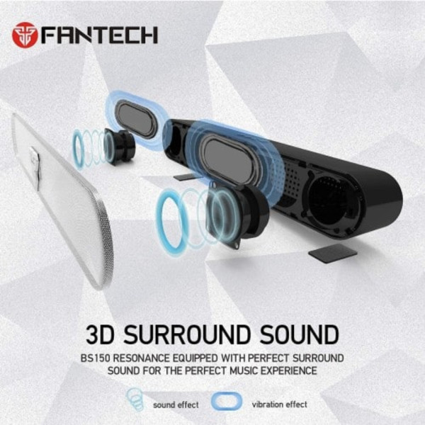 FANTECH BS150 USB 2.0 STEREO 45 MM BLUETOOTH LED BASS PORTABLE GAMING SPEAKE