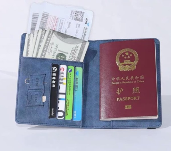 Business Leather Passport Covers Holder Wallet Case ( Black color )
