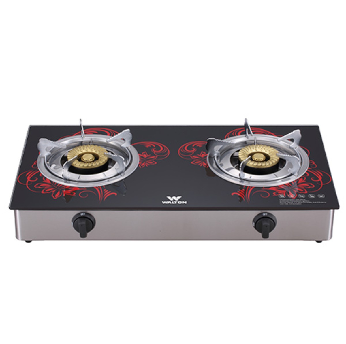 Walton Glass Top Double Burner Gas Stove WGS-GDC10