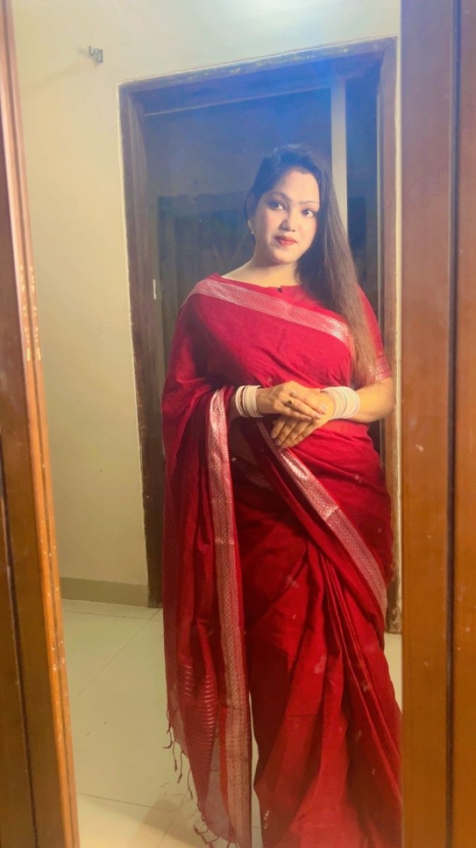 Cotton Saree (Maroon)