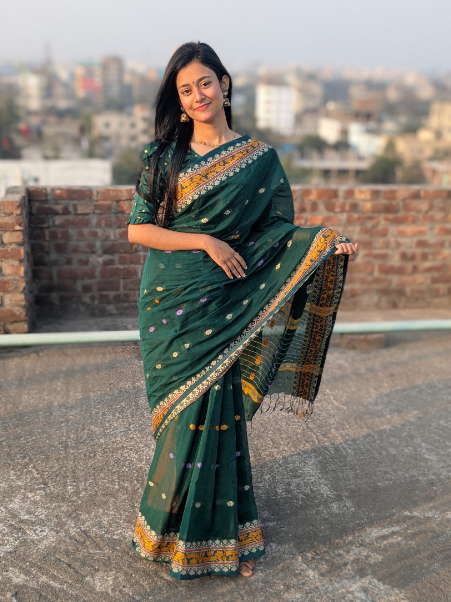 Cotton Saree (Green)