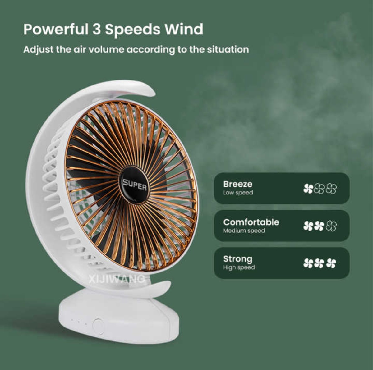 Rechargeable desktop fan