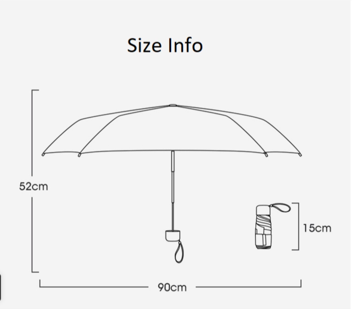 Mini Umbrella Windproof anti-UV Protection 5Folding