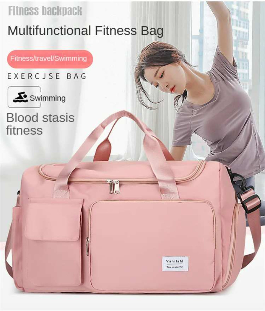 Fashionable Large Capacity Travel & Gym Bag Pink