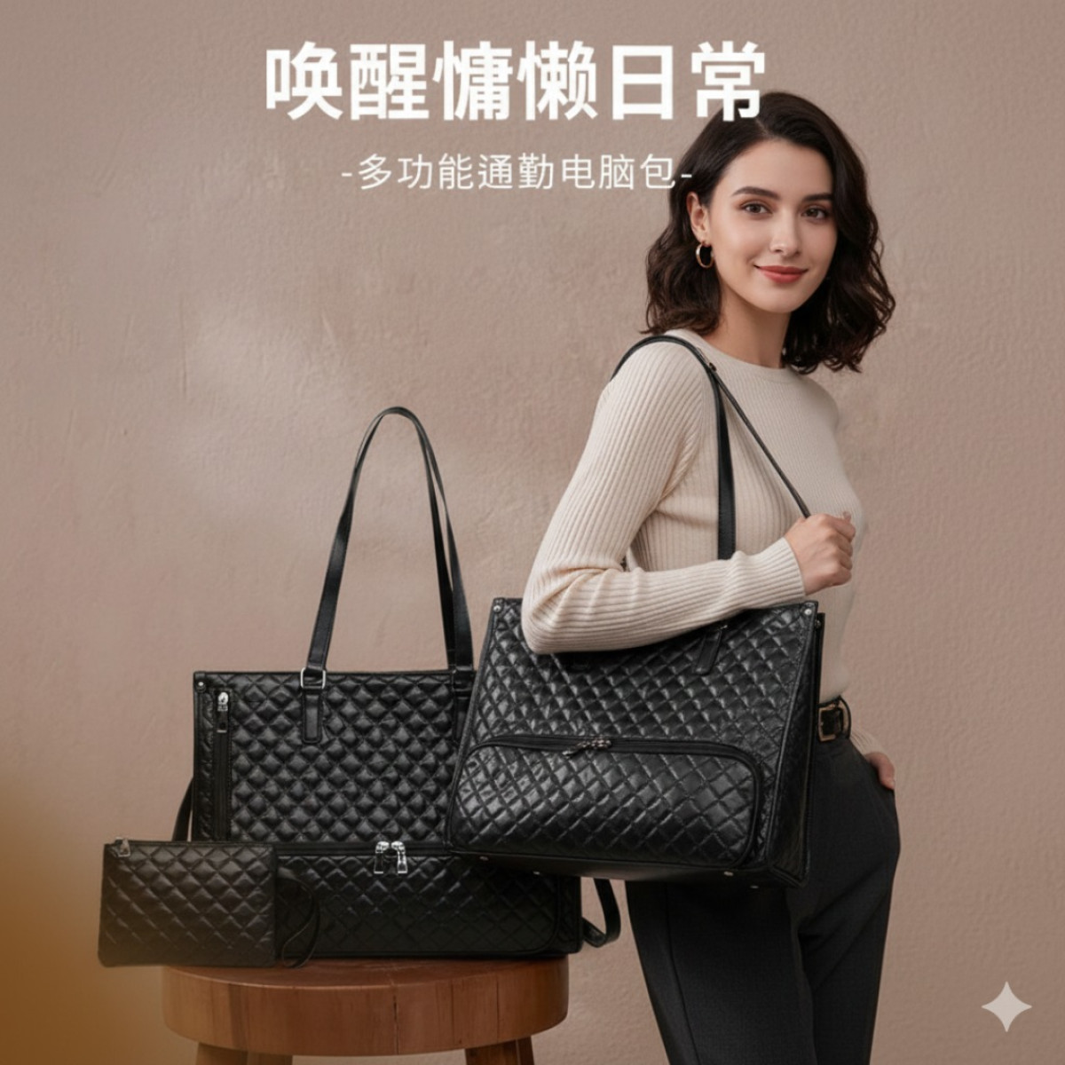 Spot New Lunch Bag Combination Bag Large Handbag Insulated Women's Cross-Body Bag