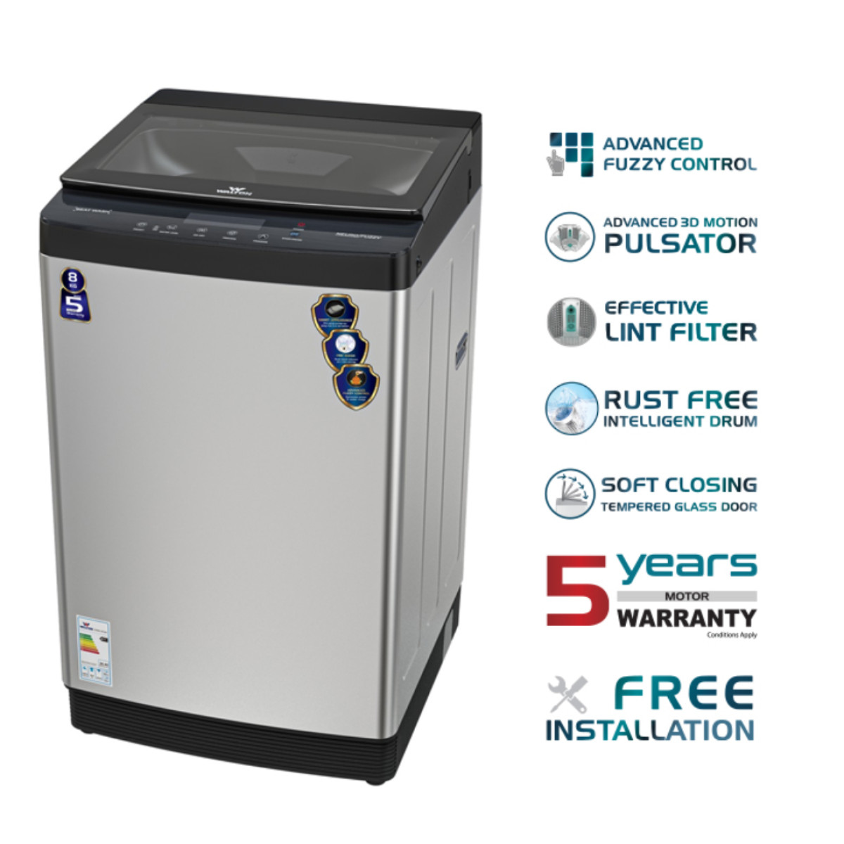 Walton Top Loading Washing Machine 8KG  WWM-ATG80