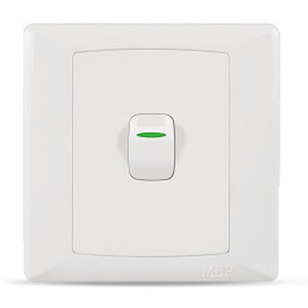 MEP P7001 / ELG001GO Elegant 1 Gang 1 Way Switch - White