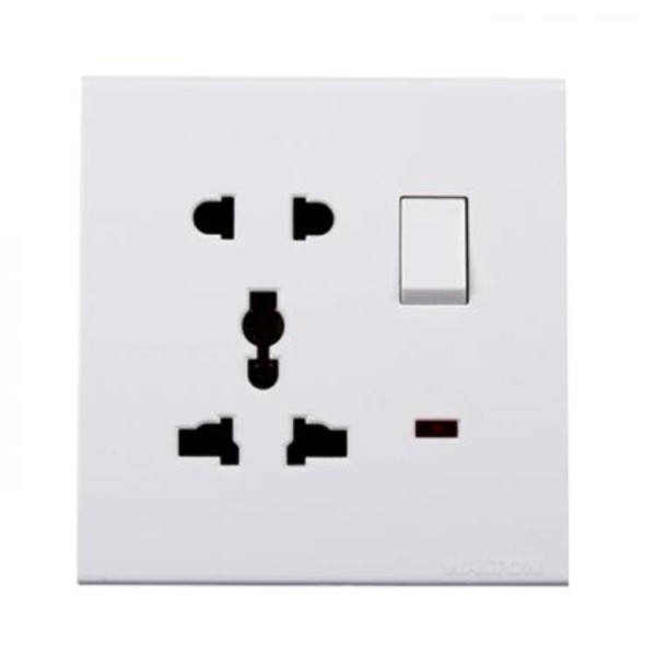 Walton TRUST SERIES - WT5PSW (White) 5 Pin Socket with Switch