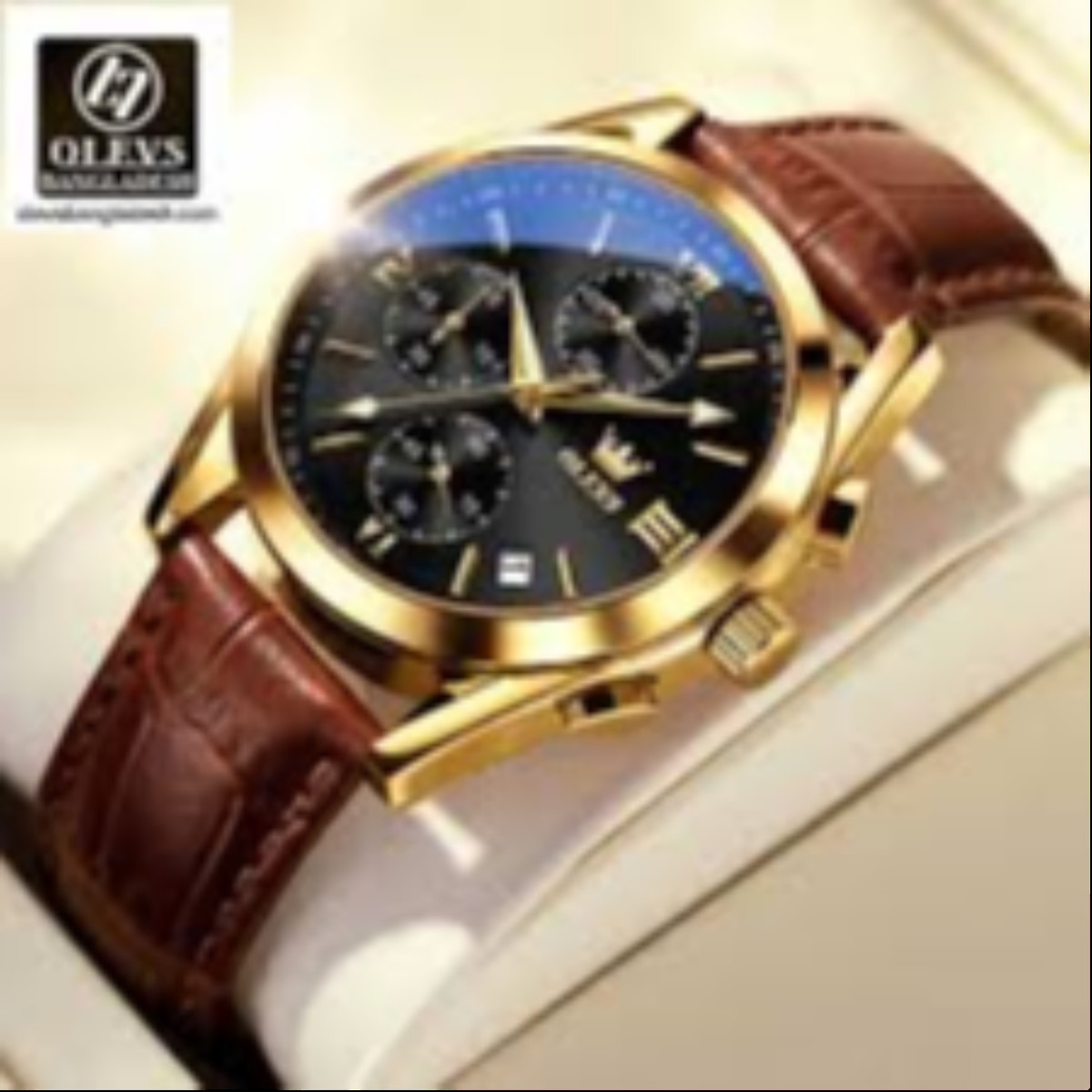 Olevs 2872 Fashionable Analog leather Chocolate Men's Watch