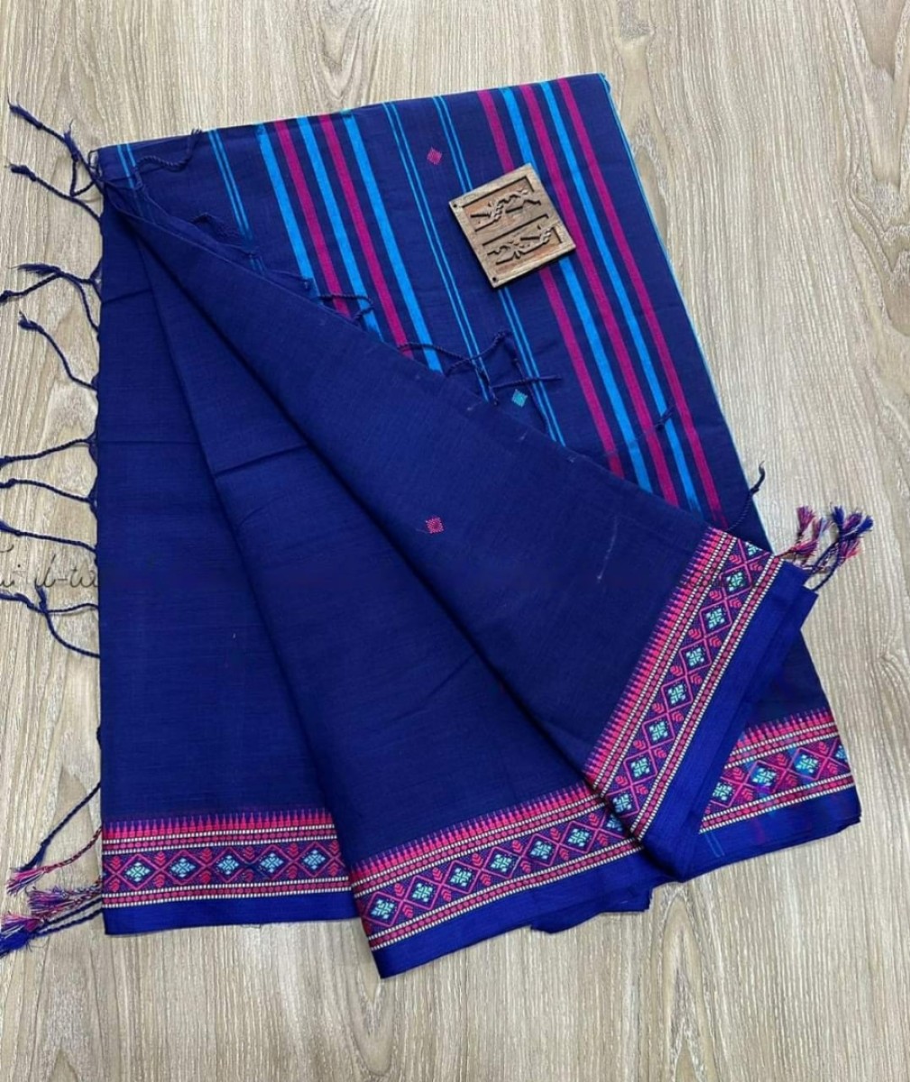 Cotton Saree (deep royal blue)