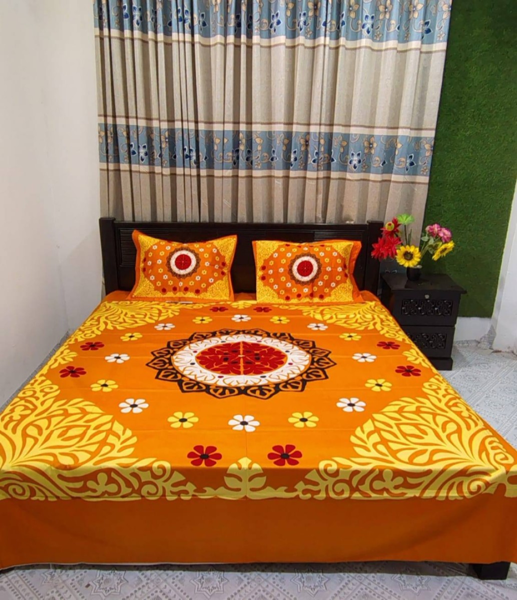 Exclusive King Size Full cotton fabric Panel Bedsheet