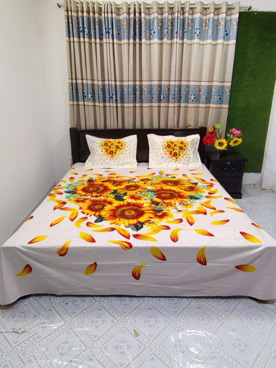 Exclusive King Size Full cotton fabric Panel Bedsheet