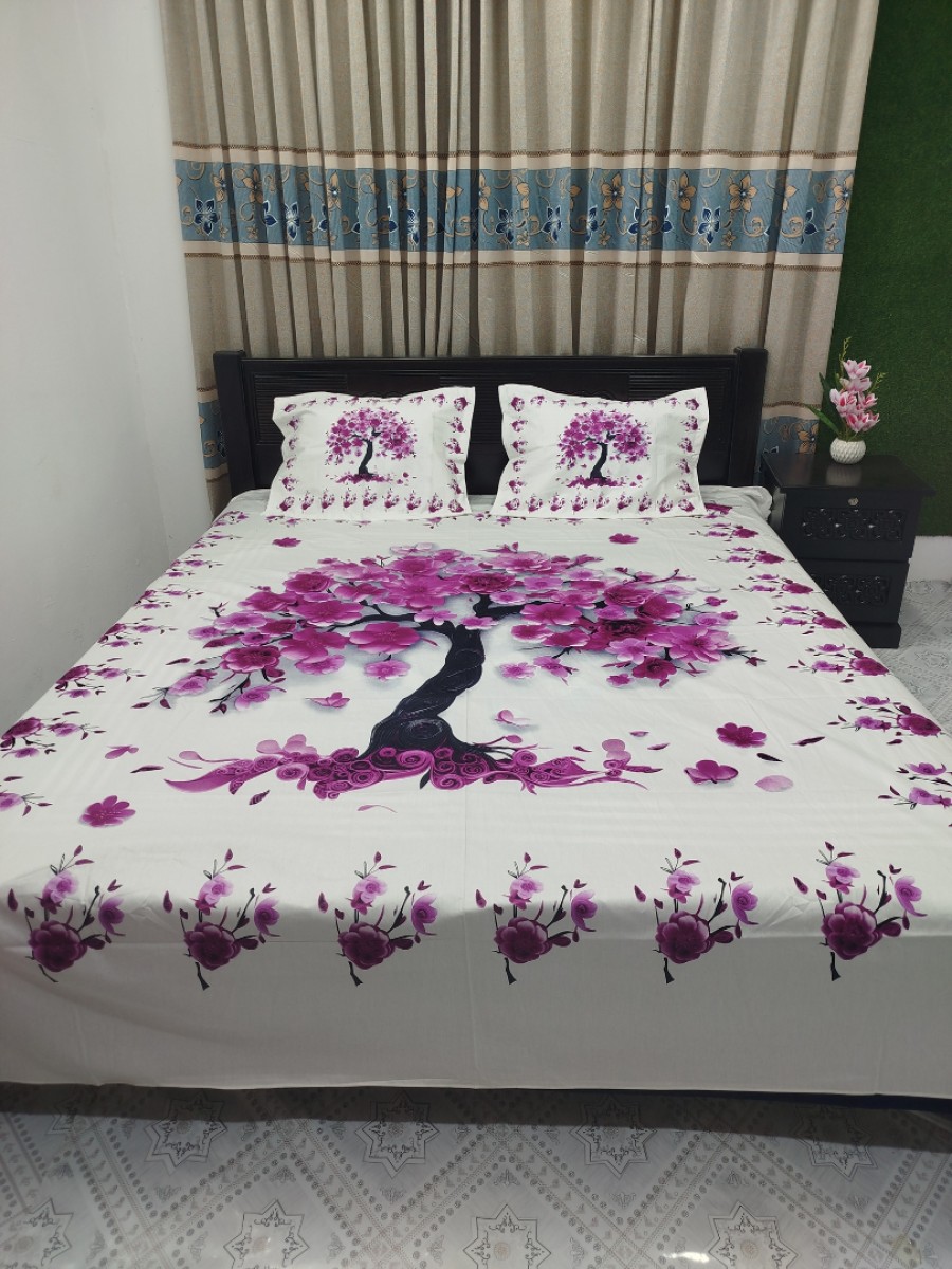 Exclusive King Size Full cotton fabric Panel Bedsheet
