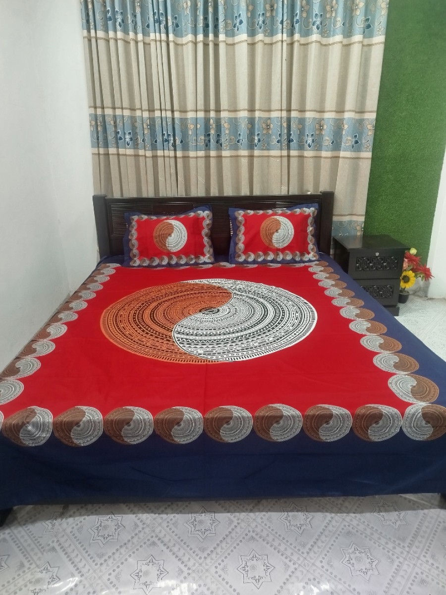 Exclusive King Size Full cotton fabric Panel Bedsheet