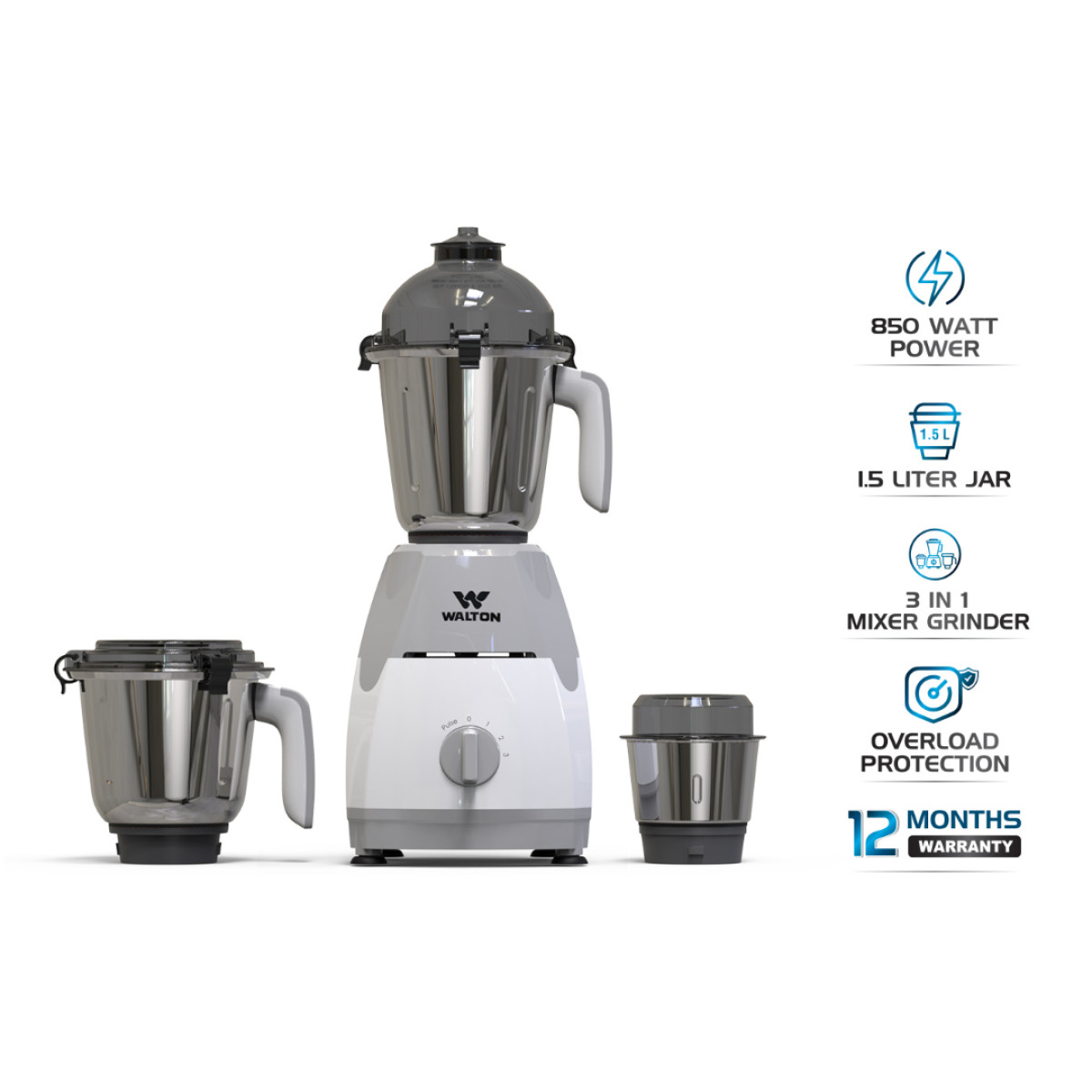 Walton 3in1 SS Heavy Duty Mixer Grinder  WBL-VK85N