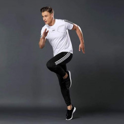 White jersey black trouser combo