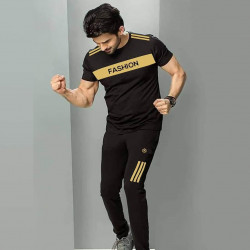 Fashion Black jersey trouser combo