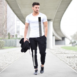 White jersey Black trouser combo