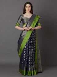 Printed Silk Saree With Blouse Piece For Women