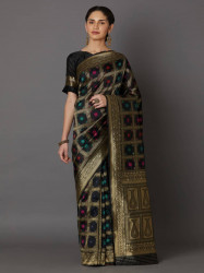 Printed Silk Saree With Blouse Piece For Women