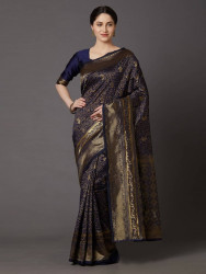 Printed Silk Saree With Blouse Piece For Women