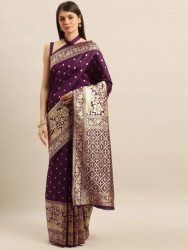 Printed Silk Saree With Blouse Piece For Women