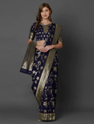 Printed Silk Saree With Blouse Piece For Women