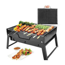 Portable BBQ Charcoal Barbecue Grill Machine - Black