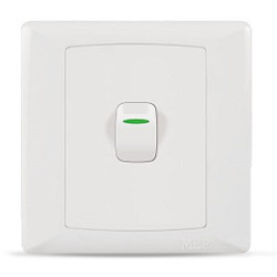 MEP P7001 / ELG001GO Elegant 1 Gang 1 Way Switch - White