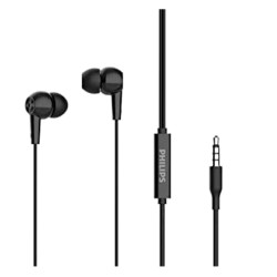 Philips Audio TAE1107BK Wired In-Ear Earphones with Built in Mic - Black