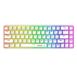 E-YOOSO Z686 TRI-MODE RGB HOTSWAP WIRELESS MECHANICAL KEYBOARD WHITE RED SWITCH