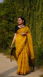 Cotton Saree (Yellow)