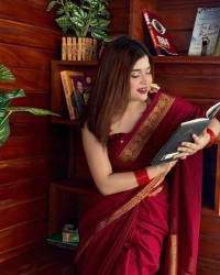Cotton Saree (Deep Blood Red)