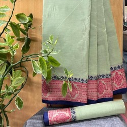 Cotton Saree (pastel olive)