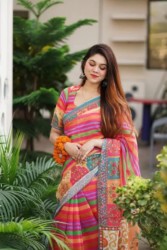 Semi Moslin satrong saree