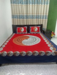 Exclusive King Size Full cotton fabric Panel Bedsheet