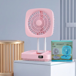 JK-666 Foldable Rechargeable Fan With Light